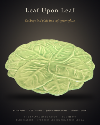 Hand-Painted Cabbage Leaf Plate