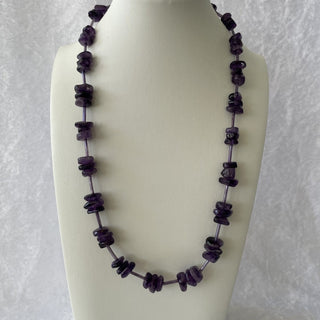 beaded necklace, purple chips & bugles RSV