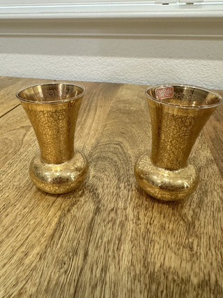Ransgill Crystal Vase with 22k Gold Overlay