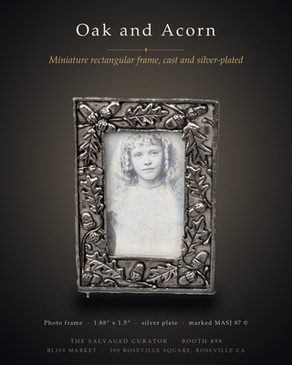 Vintage MASJ 1987 Silver Plated Miniature Photo Frame | Oak & Acorn Literary Verse