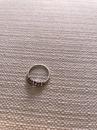 Sterling silver CZ wedding style band size 8.5