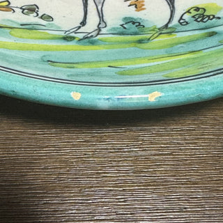 Vintage Majolica Spanish Pottery Deer Plate * MTS