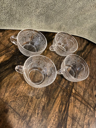 Vintage Federal Glass Co. Heritage Pattern Cup and Saucer set of 2 RSV