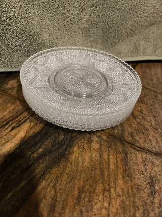 Vintage Federal Glass Co. Heritage Pattern Cup and Saucer set of 2 RSV