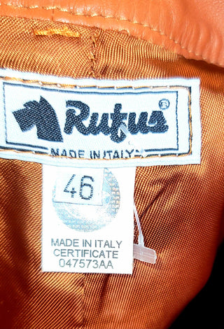 Italian RUFUS Brown Leather Pants Sz 10-12 MTS|125487