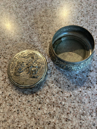VTG silver plated, metal trinket box