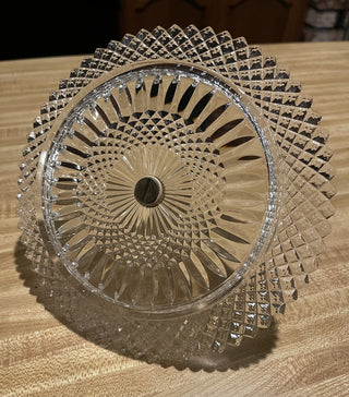 8" Fostoria Diamond Point Tidbit Round Glass Tray--SP RCD