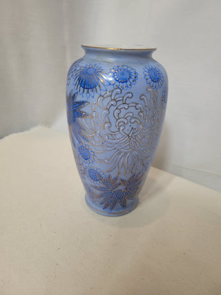 Imperial Ware Japan 6" Blue & Gold Floral Vase RCD|82582