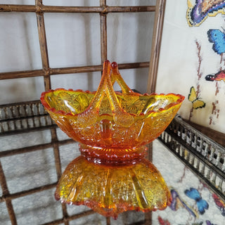 Fenton Amberina Glass Basket RCD