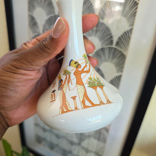 Vtg Egyptian Revival Porcelain Sheeni Vase