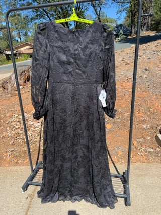 NWT Azazie Atelier Cerise Black Maxi Dress Size 14