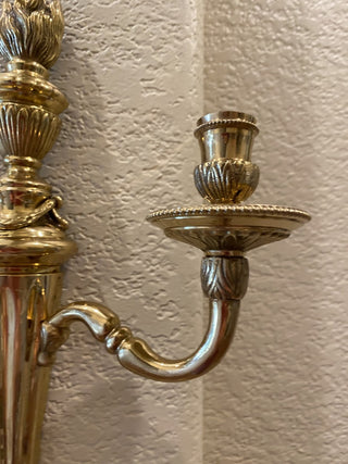 Stunning vtg brass wall sconce RCD|125502