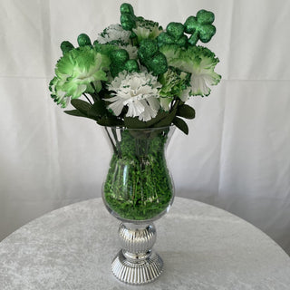 hurricane vase w/ St. Patrick's Day floral RSV