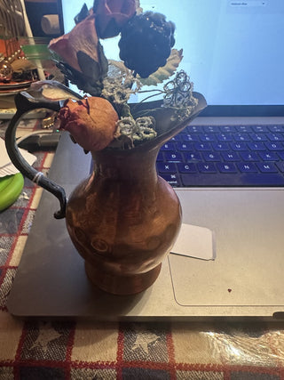 Antique pitcher hammered  copper #62 VV MTS