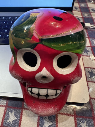 Day of the dead Mexican folk art skull #62 VV MTS