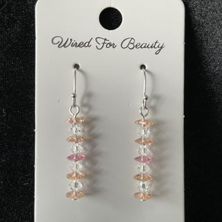 earrings, margarita beads pink RSV