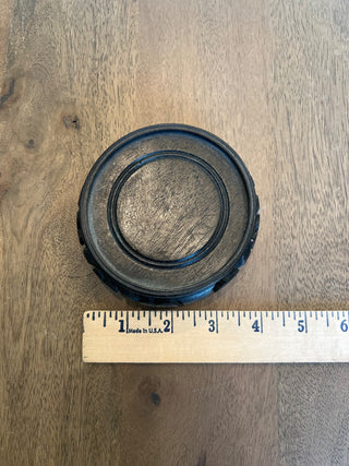 Carved black wooden round display stand RSV
