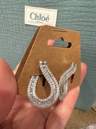 VTG 925 Sterling Silver Pavé CZ Hoop Earrings – ON Maker