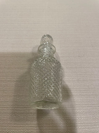 Vintage Avon 13 Clear Glass Diamond Cut Apothecary Decanter Bottle w/Stopper RSV