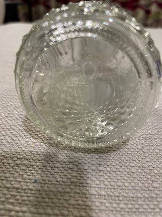 Vintage Avon 13 Clear Glass Diamond Cut Apothecary Decanter Bottle w/Stopper RSV