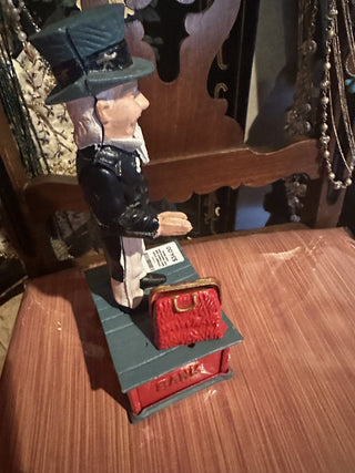 Vintage Uncle Sam Heavy cast iron Mechanical Coin Bank Working order  #62 VV MTS
