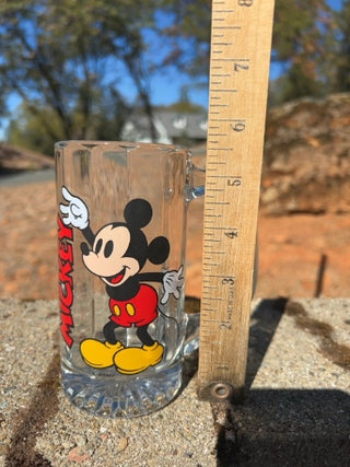 Vintage Disney Mickey Mouse Glass Beer Mug USA