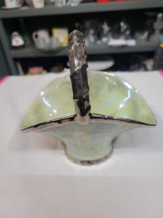 Opalescent Green Lustre Basket ES Germany RCD