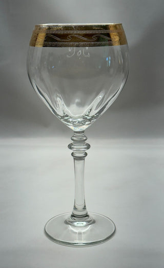wine glass light gold rim