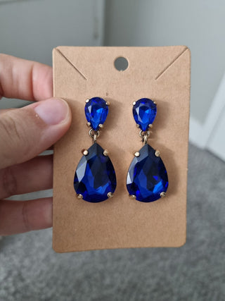 Statement Blue Crystal earrings