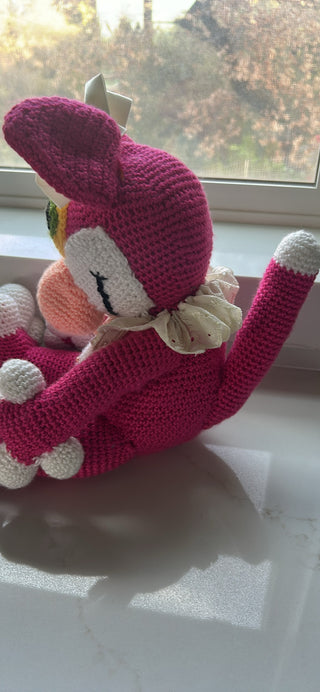 Hand crochet large pink panter