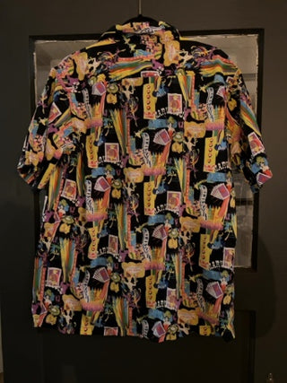 JP Mens XL 100% Cotton Classic Old School Las Vegas Theme Hawaiian Shirt USA Made Unbranded