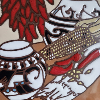 Kuhne  Earthtones "Chilies" Ceramic Tile Trivet (BRI) - MTS|133007