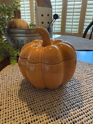 Gold Ceramic Pumpkin w/Lid  RSV|108228