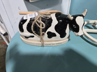Cow Farm to Fork Butter dish with spreader. 3 pieces RCD|78448