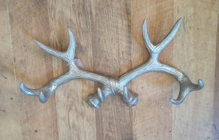 MW Cast Iron Silver Antler Wall Hooks|107996