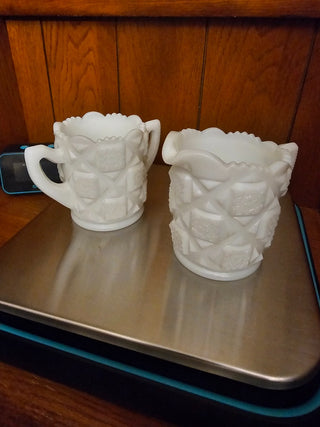 Westmoreland Milk Glass Cream & Sugar set|67959