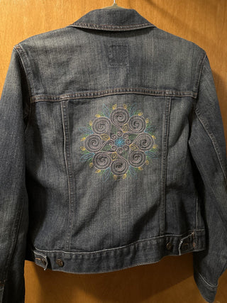 Embroidered Denim Jacket  Size L,  mandela #SM  RCD