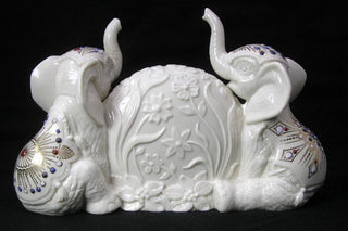 Vintage Lenox Jeweled Elephant Mantle clock china treasures #62 VV MTS|97191