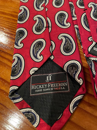 Hickey-Freeman Red Paisley Silk Tie~MTS|113793