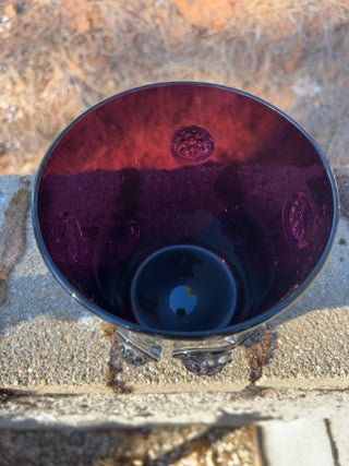 JP 6” Amethyst hand-blown art glass ice bucket wide vase