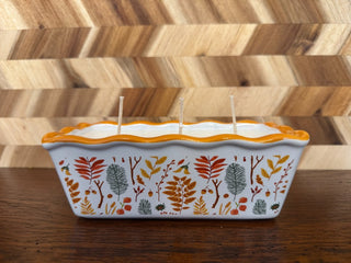 SOY CANDLE IN GRATEFUL FALL BUTTER DISH SCENT TOASTED PUMPKIN|107398