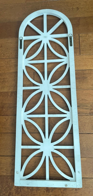 LARGE WHITEWASHED WOOD WALL HANGING 43" TALL  X 13.5" WIDE (KJS) PICK UP IN STORE ONLY  RCD