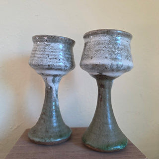 Studio Pottery - Earthenware Goblets - Set of 2