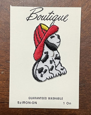 Vtg Iron on patch Dalmatian firefighter RSV