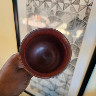 Vtg Otagiri  -  Earthtone Pottery Wine Goblet
