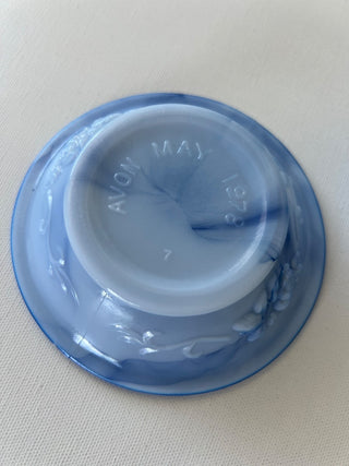 Vintage Avon blue milk glass mini pitcher|72034