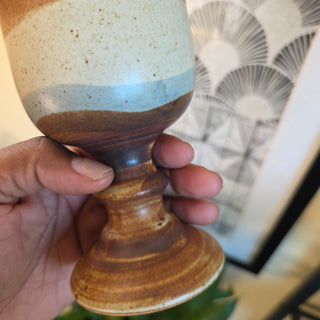 Vtg Otagiri  -  Earthtone Pottery Wine Goblet