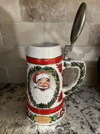 Norman Rockwell Christmas/Jolly Santa Beer Stein RCD|130502