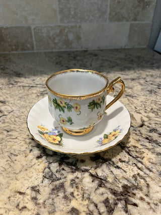 Royal Albert Summertime Series Yellow Floral Saucer with Matching Tea Cup (40) RCD|72234