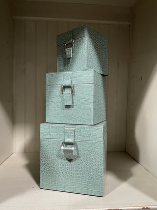 Teal Green Nesting Boxes Set of 3 RCD